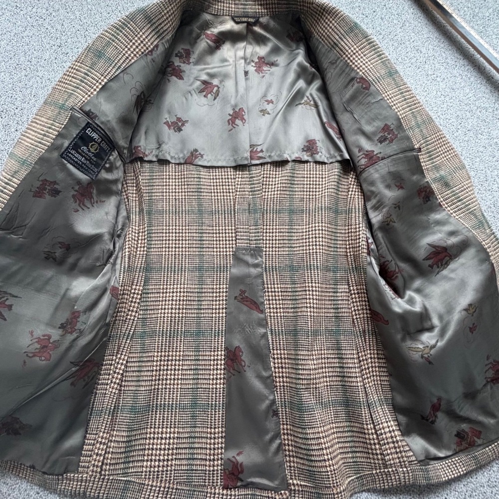 Clipper Craft NY Store 60-70's Blazer 40R Brown Plaid NWT Deadstock Academia - Picture 8 of 12